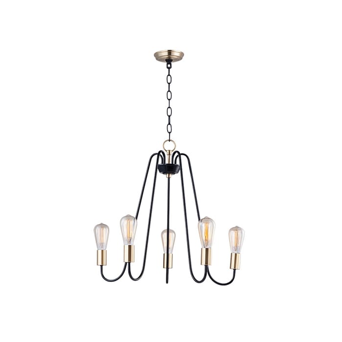 Maxim Lighting Haven 5-Light 5-Light Single-Tier Chandelier in Oil Rubbed Bronze / Antique Brass Maxim Lighting Haven 5-Light 5-Light Single-Tier Chandelier in Oil Rubbed Bronze / Antique Brass