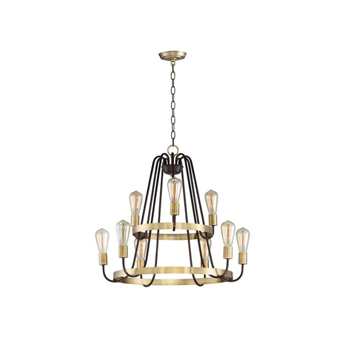 Maxim Lighting Haven 9-Light 9-Light Multi-Tier Chandelier in Oil Rubbed Bronze / Antique Brass Maxim Lighting Haven 9-Light 9-Light Multi-Tier Chandelier in Oil Rubbed Bronze / Antique Brass