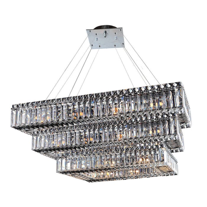 Allegri Baugette 34-Light 27" Pendant Light in Chrome Allegri Baugette 34-Light 27" Pendant Light in Chrome