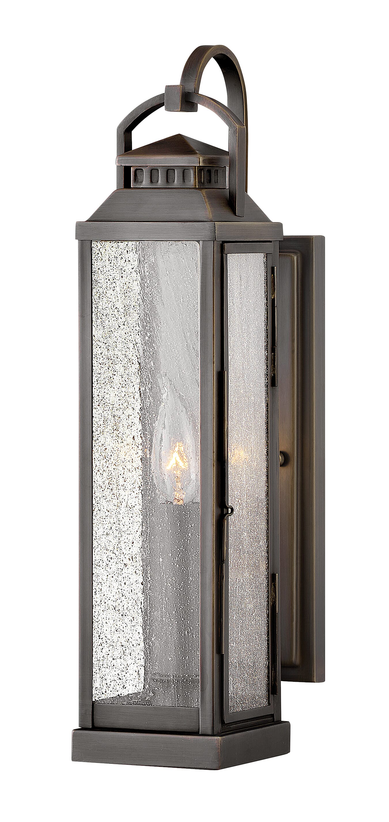 Blackened Brass LED Outdoor Lantern from the Revere Collection