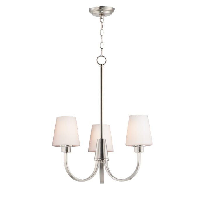Maxim Shelter 3-Light Transitional Chandelier in Satin Nickel Maxim Shelter 3-Light Transitional Chandelier in Satin Nickel