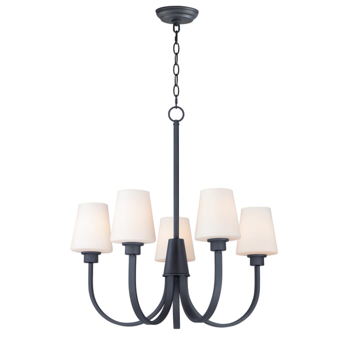 Maxim Shelter 5-Light Transitional Chandelier in Black Maxim Shelter 5-Light Transitional Chandelier in Black