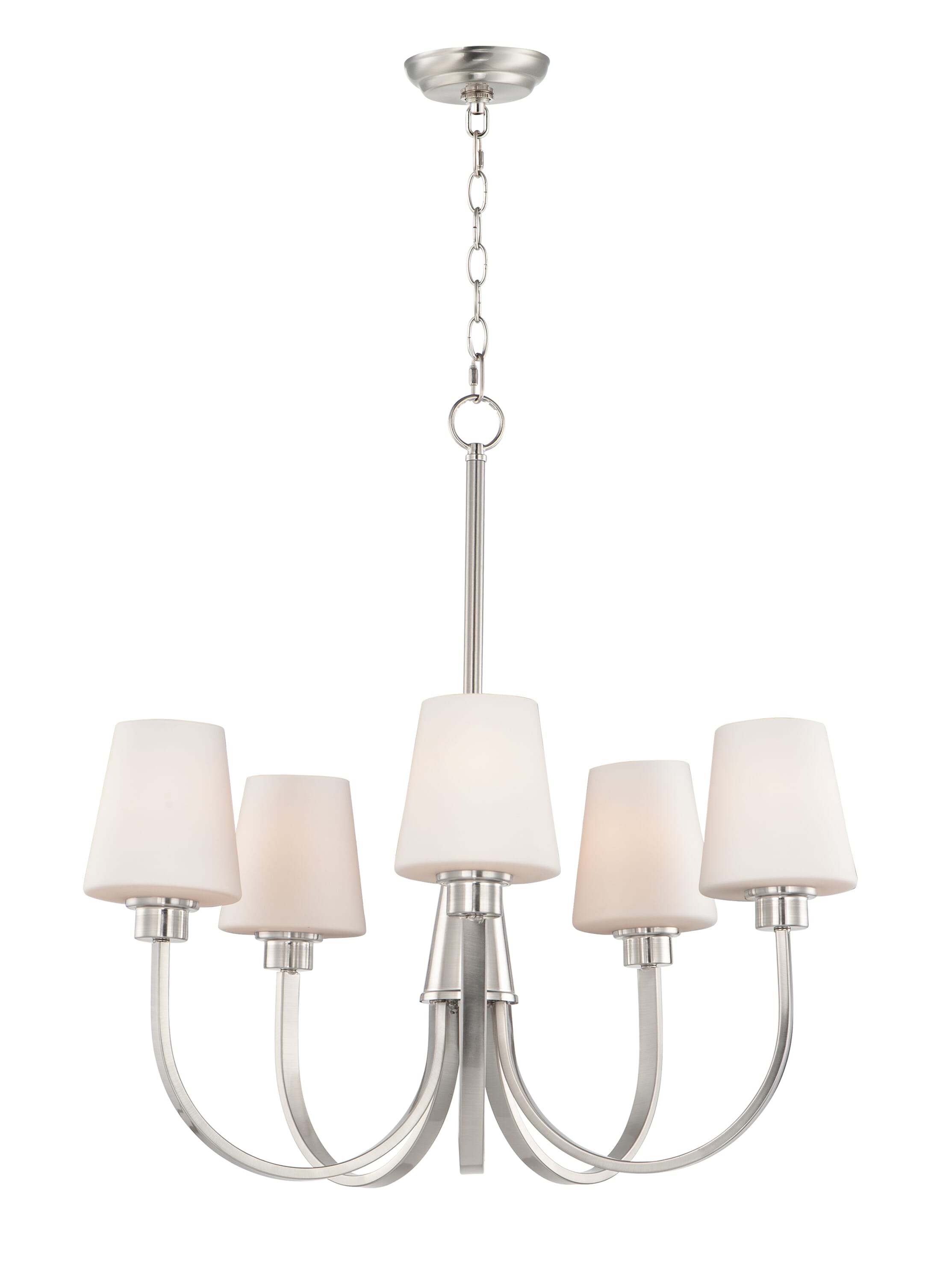 Maxim Shelter 5-Light Transitional Chandelier in Satin Nickel