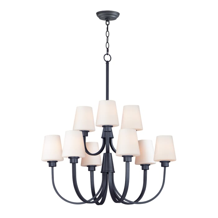 Maxim Shelter 9-Light Transitional Chandelier in Black Maxim Shelter 9-Light Transitional Chandelier in Black