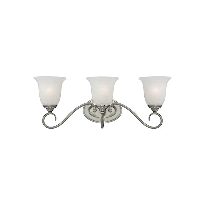 Millennium Lighting 1100 Series 3-Light Bathroom Vanity Light in Satin Nickel Millennium Lighting 1100 Series 3-Light Bathroom Vanity Light in Satin Nickel