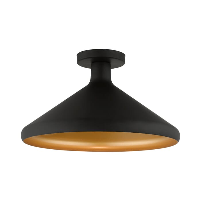 Geneva 1-Light Semi-Flush Mount in Black Geneva 1-Light Semi-Flush Mount in Black