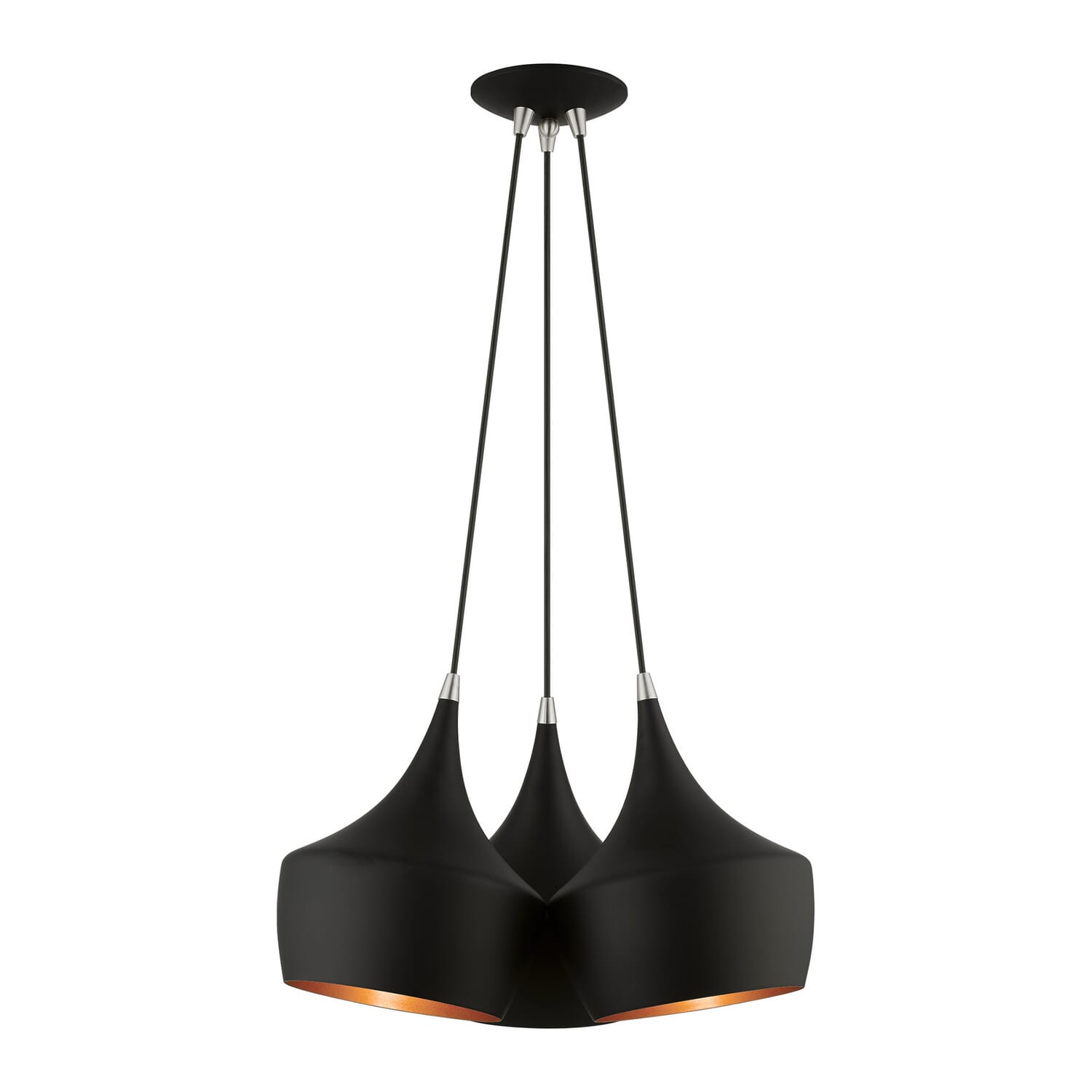 Waldorf 3-Light Pendant in Black