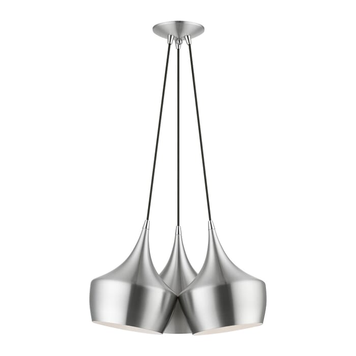 Waldorf 3-Light Pendant in Brushed Aluminum Waldorf 3-Light Pendant in Brushed Aluminum
