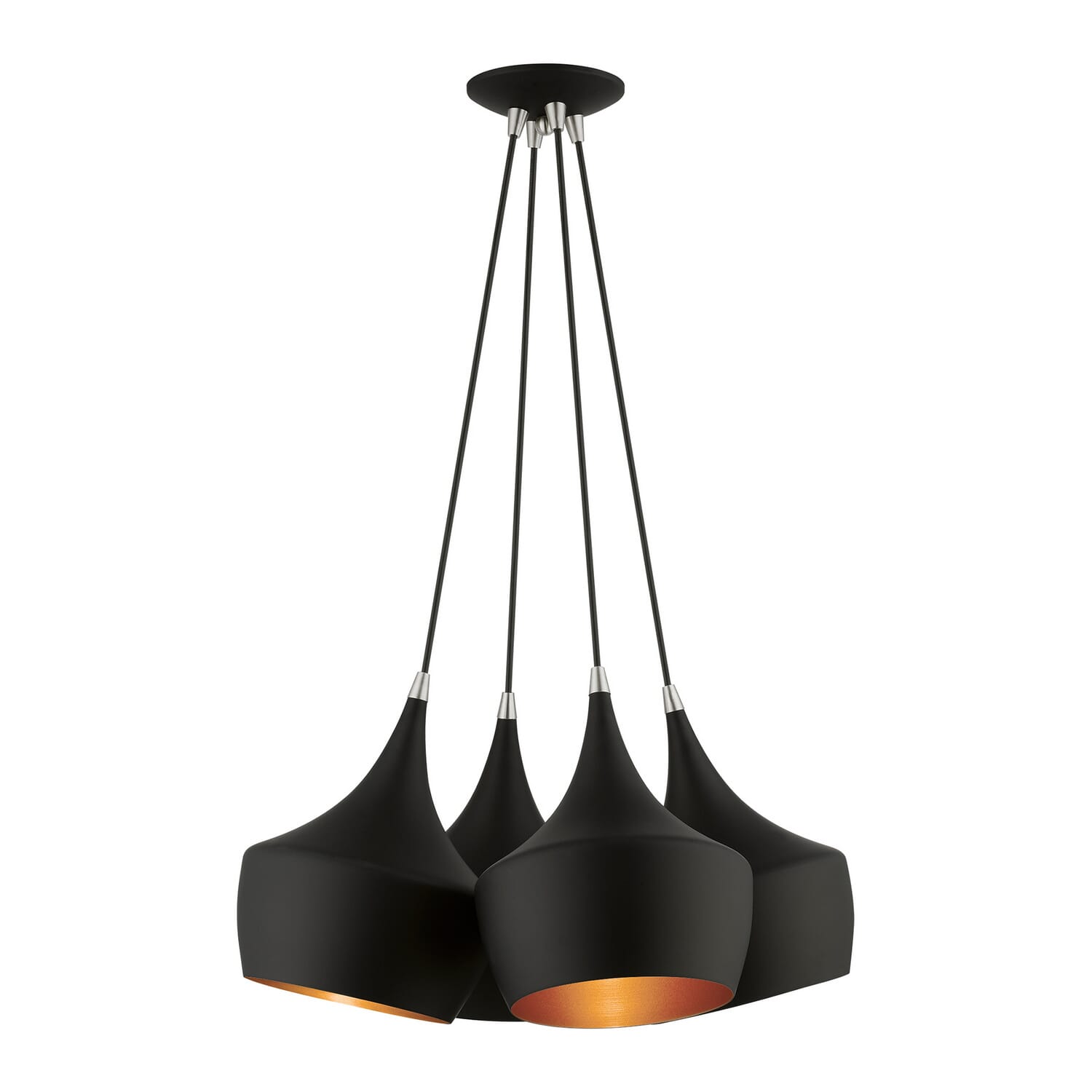 Waldorf 4-Light Pendant in Black
