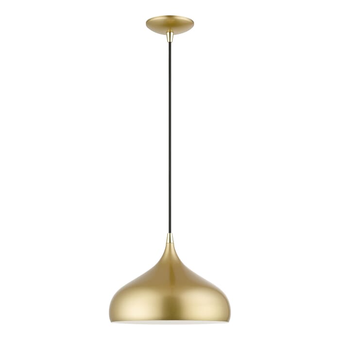 Amador 1-Light Pendant in Soft Gold w with Polished Brasss Amador 1-Light Pendant in Soft Gold w with Polished Brasss
