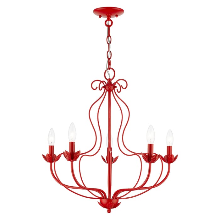 Katarina 5-Light Chandelier in Shiny Red Katarina 5-Light Chandelier in Shiny Red