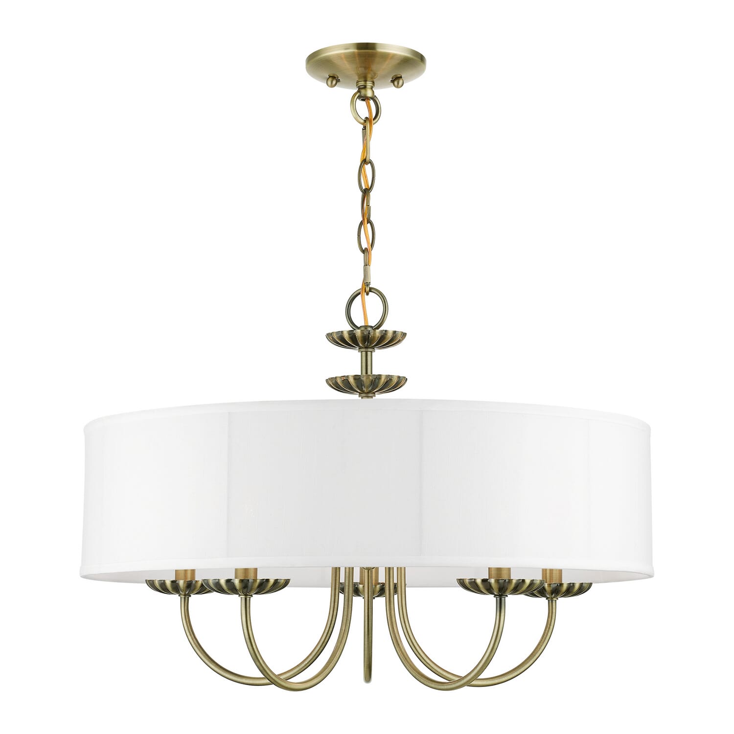 Brookdale 5-Light Pendant in Antique Brass