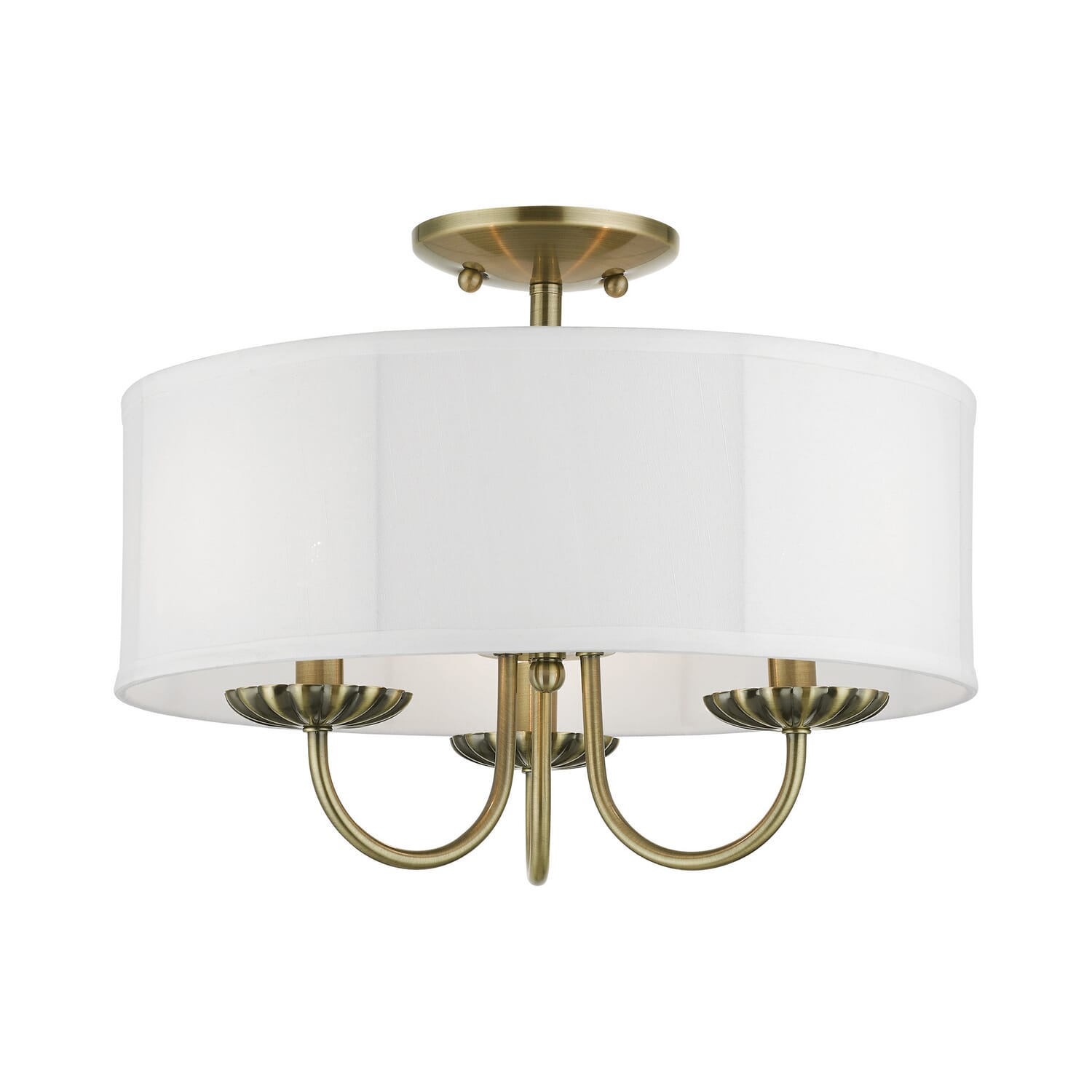 Brookdale 3-Light Semi-Flush Mount in Antique Brass