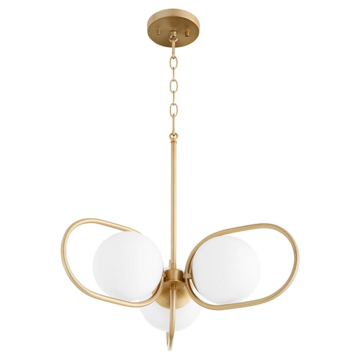 Three Light Chandelier by Quorum Three Light Chandelier by Quorum