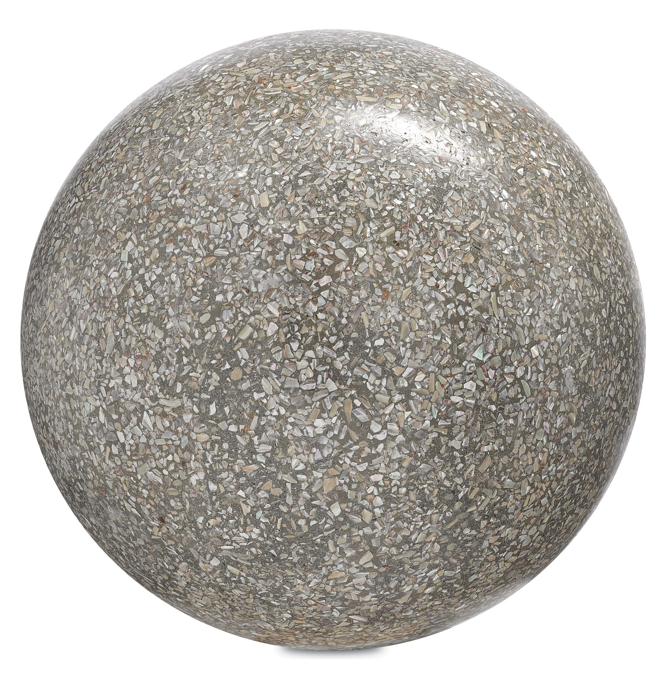 Currey & Company 10" Abalone Large Concrete Ball in Abalone