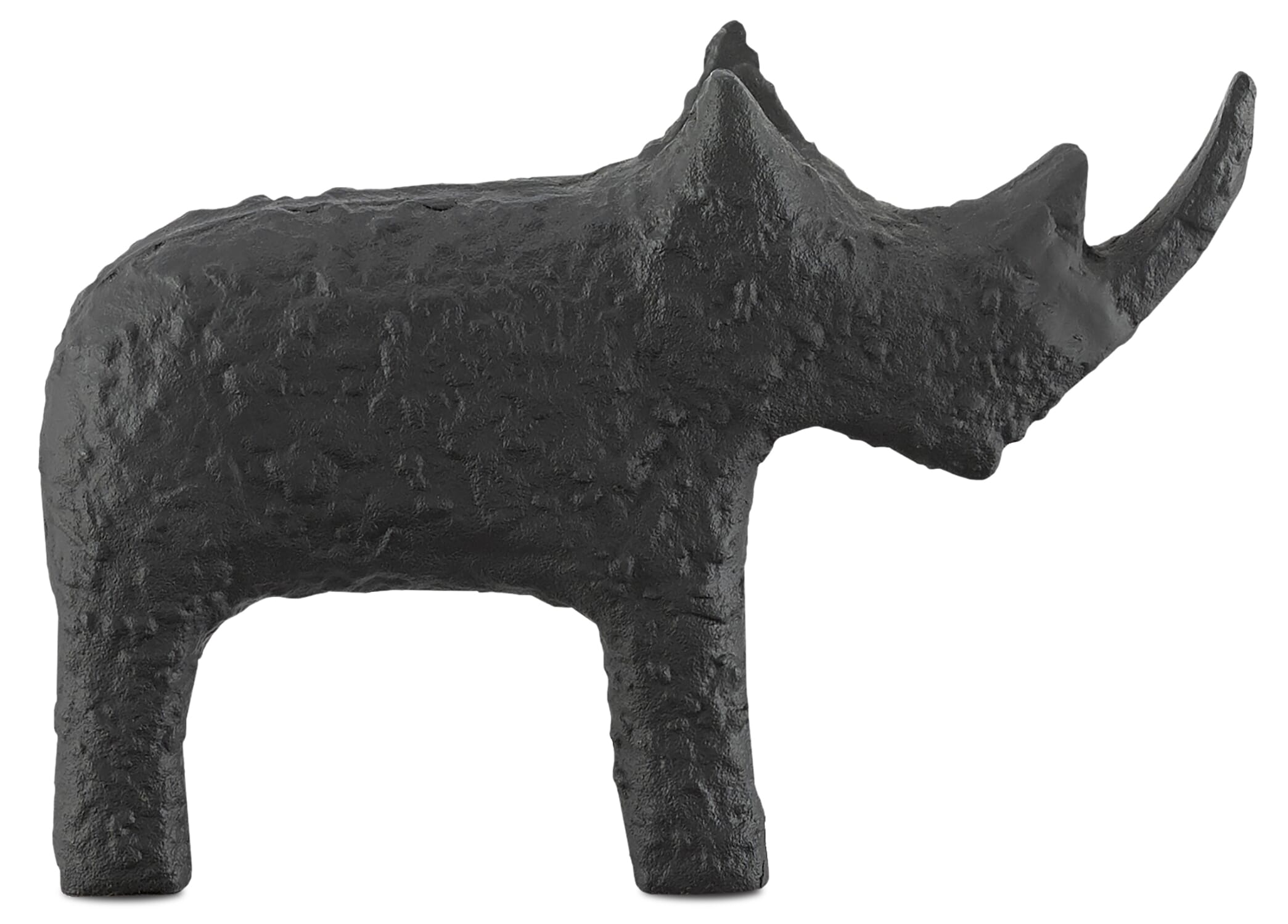 8" Kano Black Large Rhino in Textured Matte Black