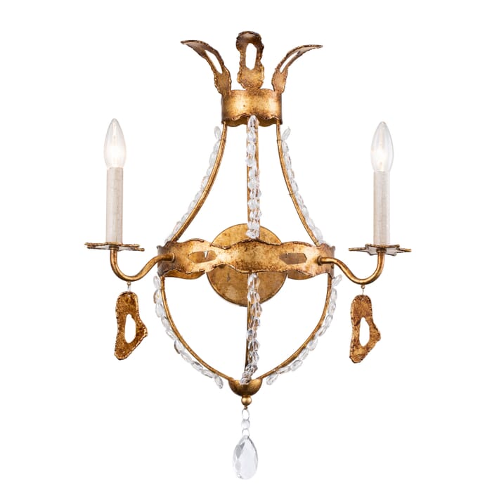 Monteleone 2-Light Wall Sconce in Antique Gold Monteleone 2-Light Wall Sconce in Antique Gold