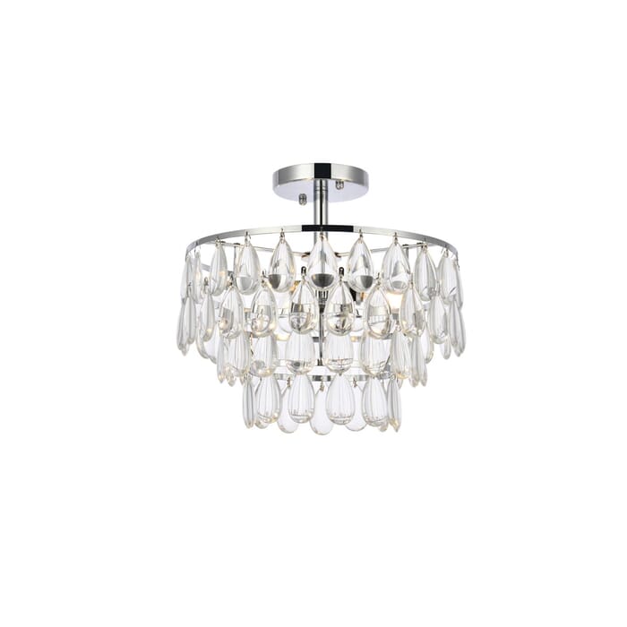 Mila 3-Light Flush Mount in Chrome Mila 3-Light Flush Mount in Chrome
