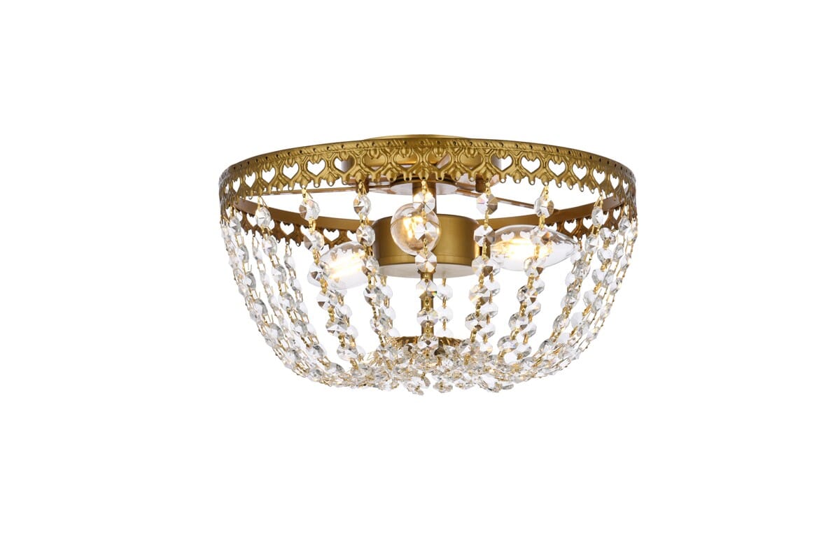Kylie 3-Light Flush Mount in Brass