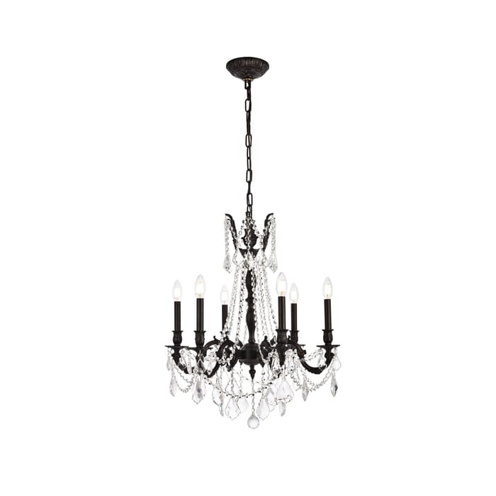 Rosalia 6-Light Chandelier in Dark Bronze Rosalia 6-Light Chandelier in Dark Bronze
