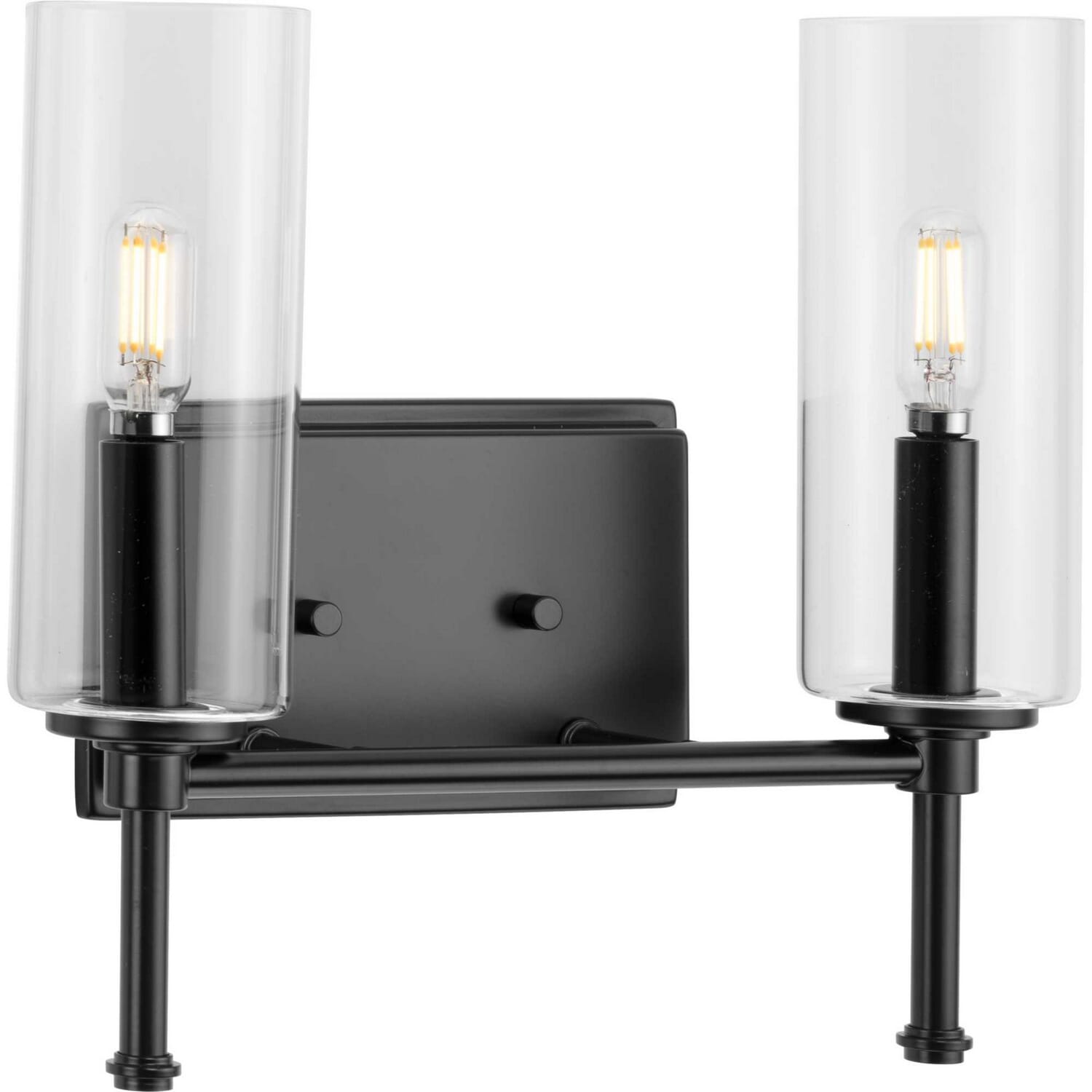 Matte Black Two Light Bath Vanity from the Elara Collection