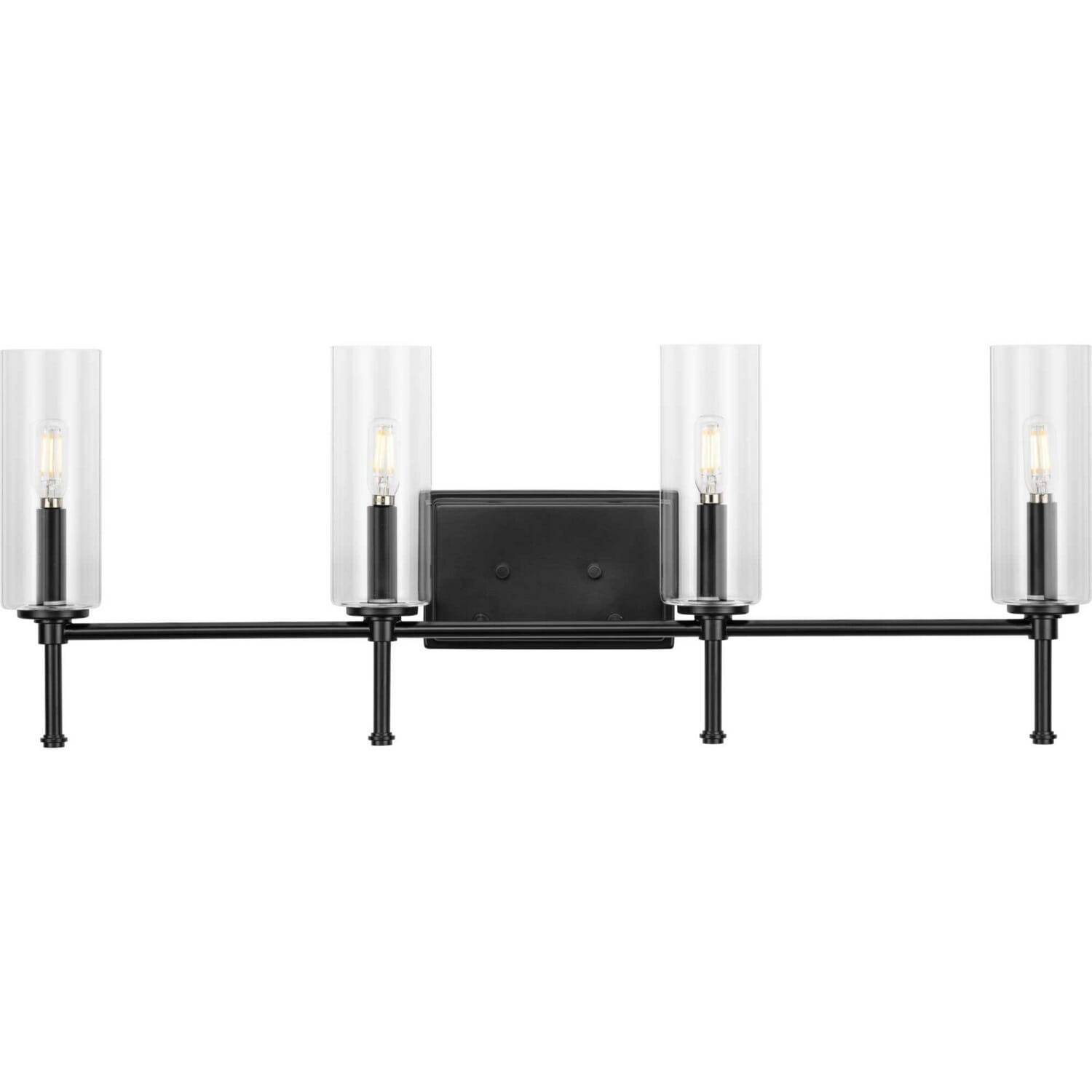 Matte Black Four Light Bath Vanity from the Elara Collection