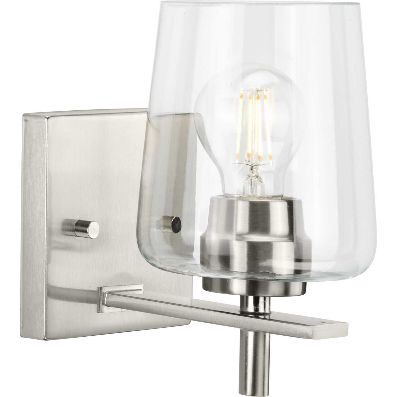 Brushed Nickel One Light Bath Vanity from the Calais Collection