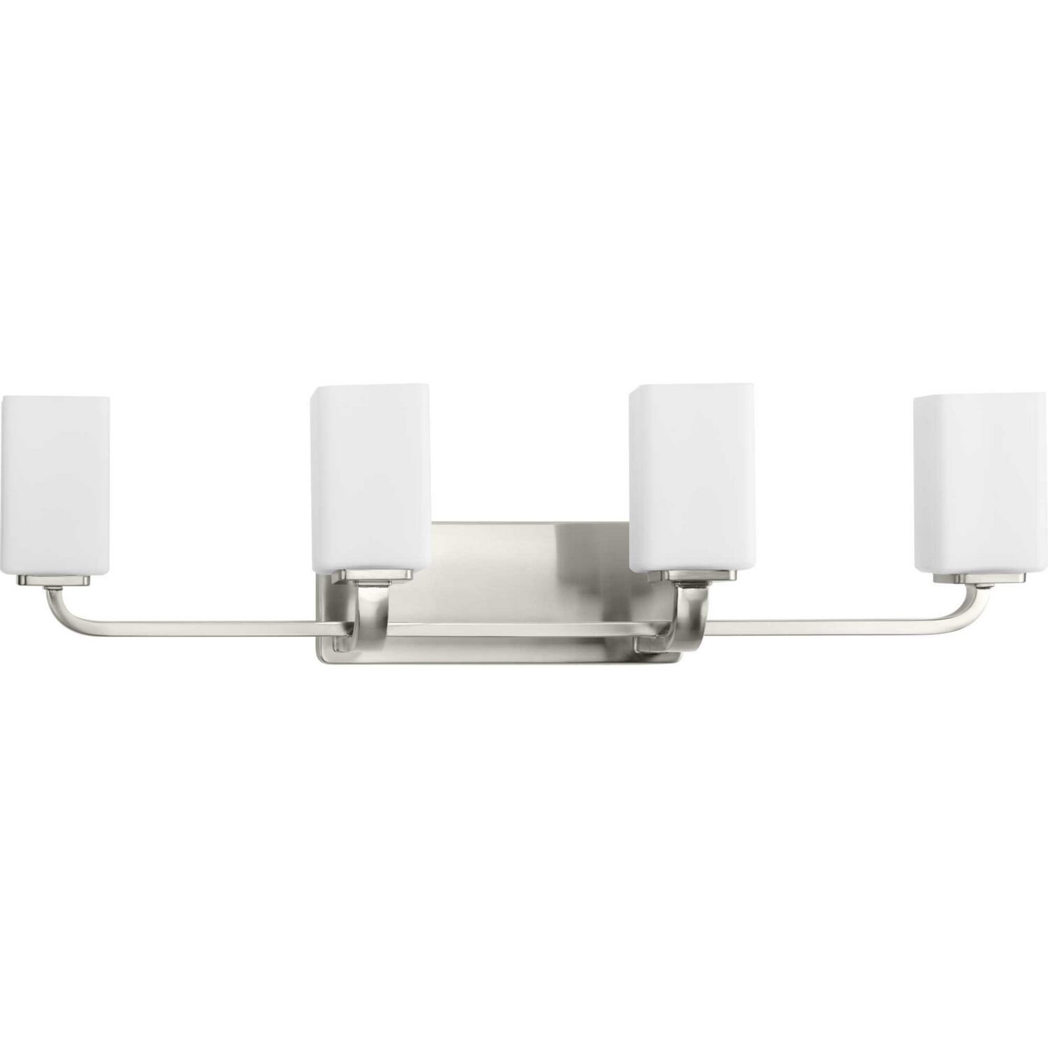 Brushed Nickel Four Light Bath Vanity from the Cowan Collection