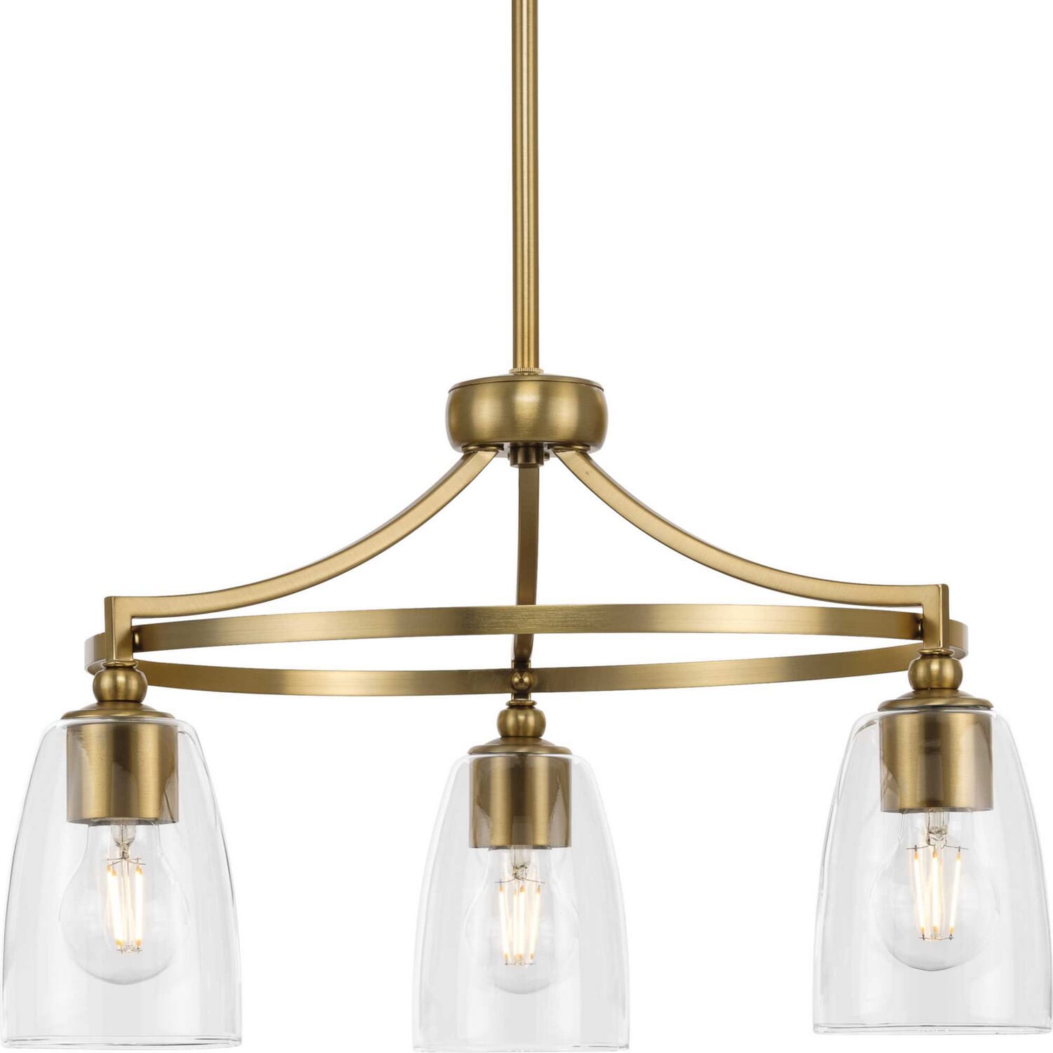 Brushed Bronze Three Light Chandelier from the Parkhurst Collection