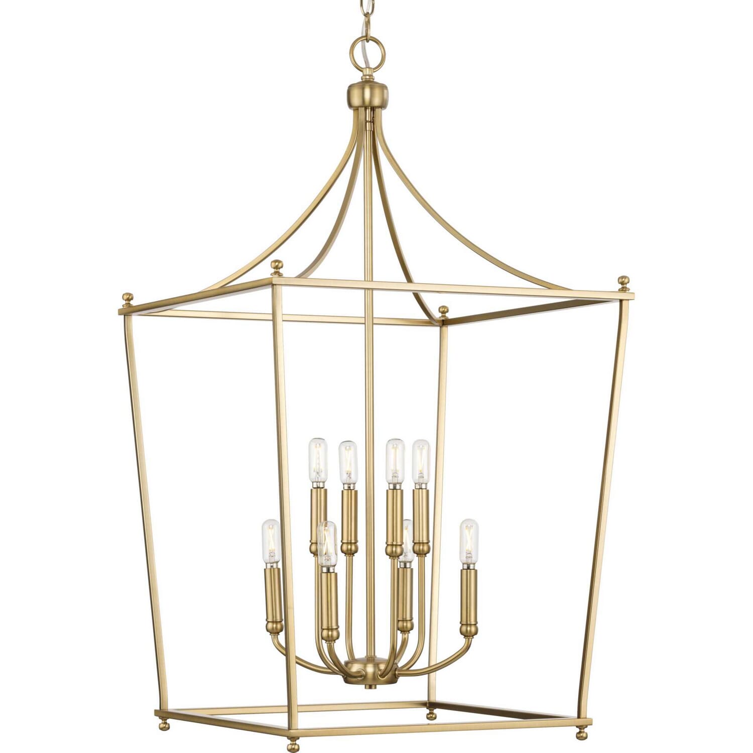 Brushed Bronze Eight Light Foyer Chandelier from the Parkhurst Collection