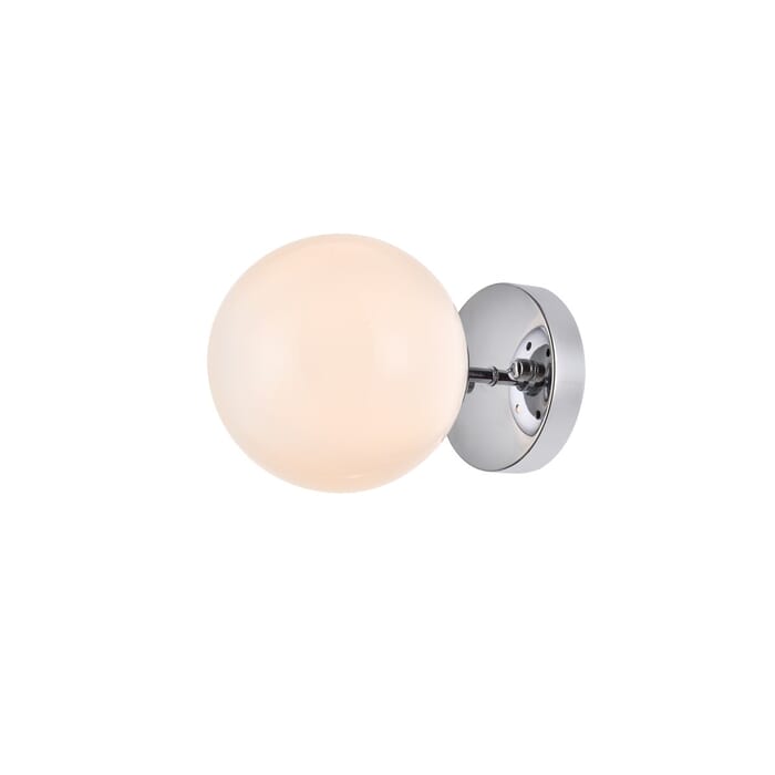 Mimi 1-Light Flush Mount in Chrome And Frosted White Mimi 1-Light Flush Mount in Chrome And Frosted White