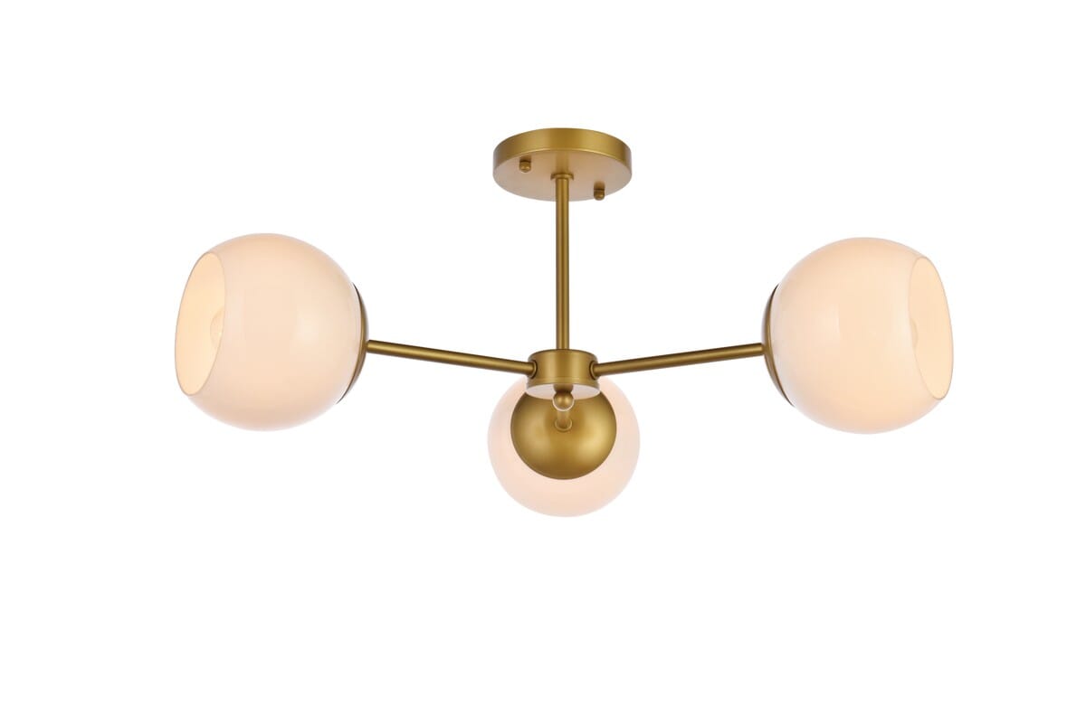 Briggs 3-Light Flush Mount in brass