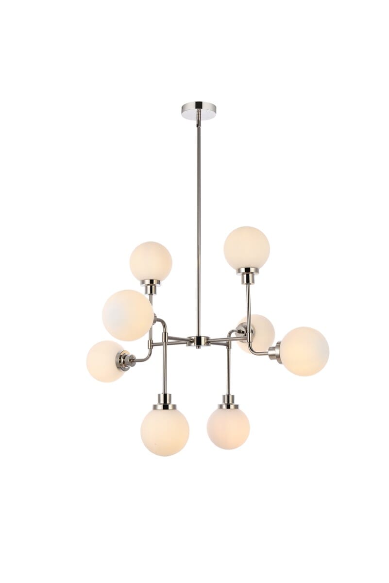 Hanson 8-Light Pendant in Polished Nickel
