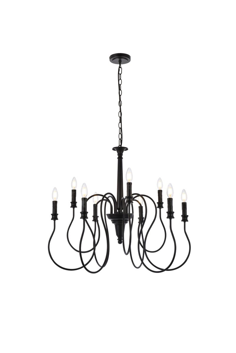 Flynx 9-Light Pendant in Black