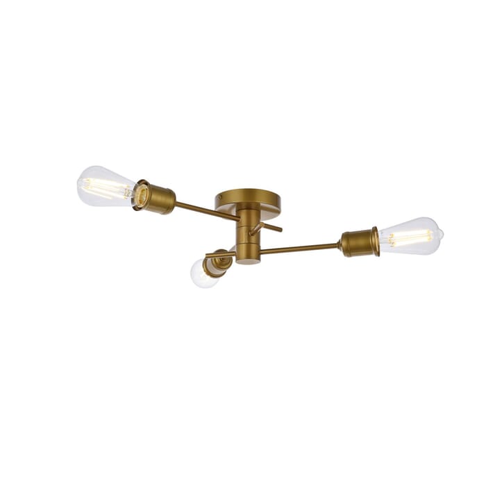 Xavier 3-Light Flush Mount in Brass Xavier 3-Light Flush Mount in Brass
