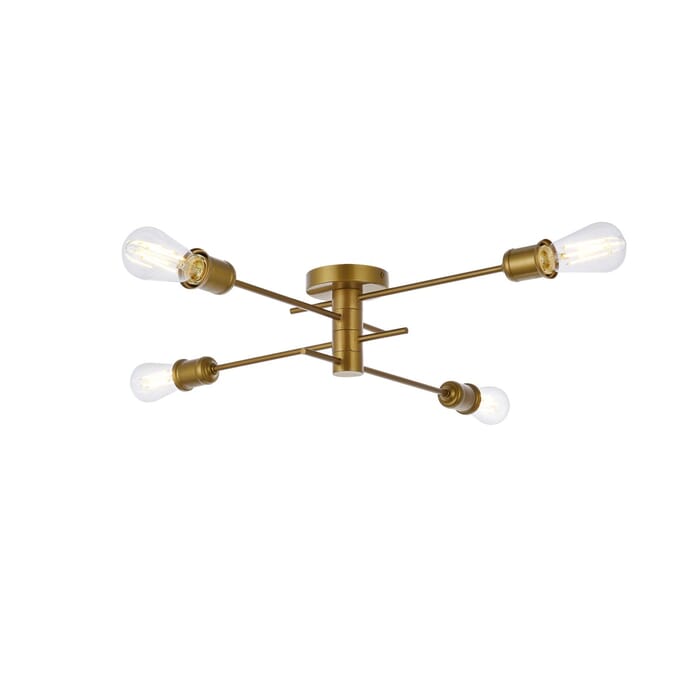 Xavier 4-Light Flush Mount in Brass Xavier 4-Light Flush Mount in Brass