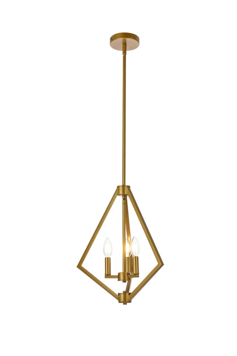 Irina 3-Light Pendant in Brass