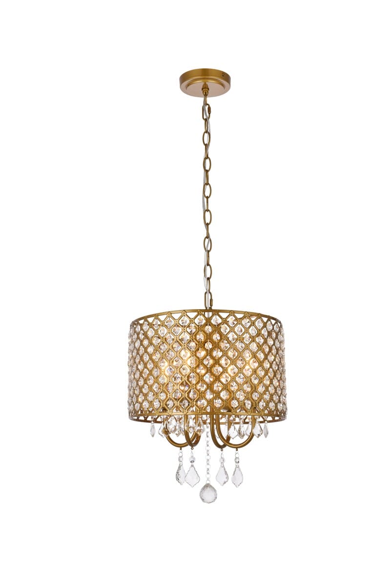 Elise 4-Light Pendant in brass