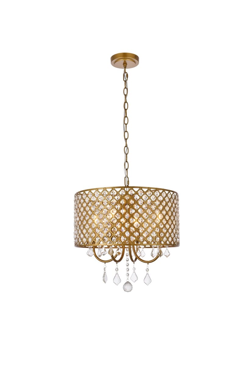 Elise 4-Light Pendant in brass
