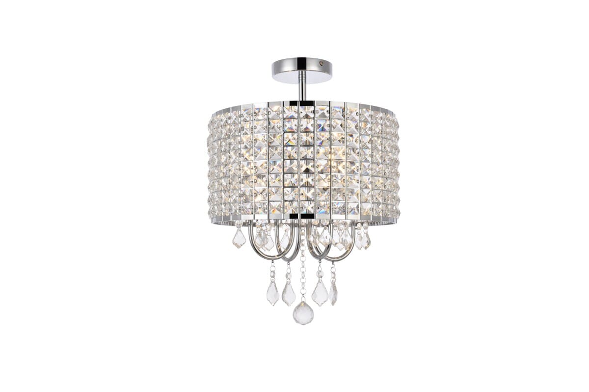 Elise 4-Light Flush Mount in chrome