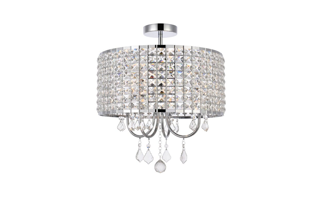 Elise 4-Light Flush Mount in chrome