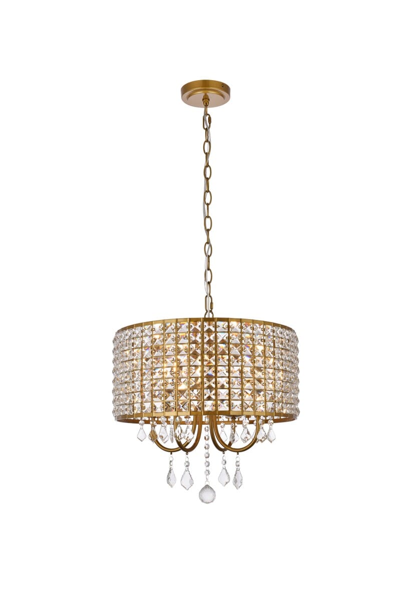 Elise 4-Light Pendant in brass