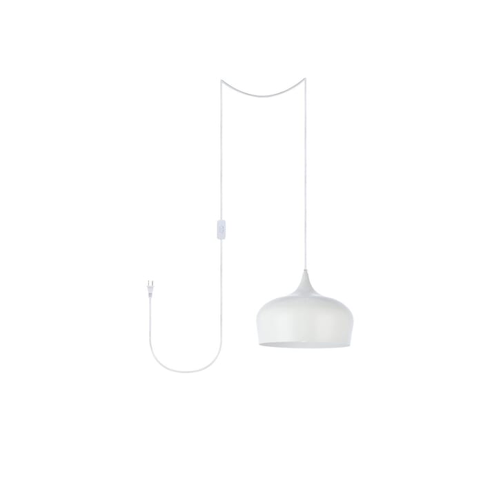 Nora 1-Light Plug in Pendant in White Nora 1-Light Plug in Pendant in White