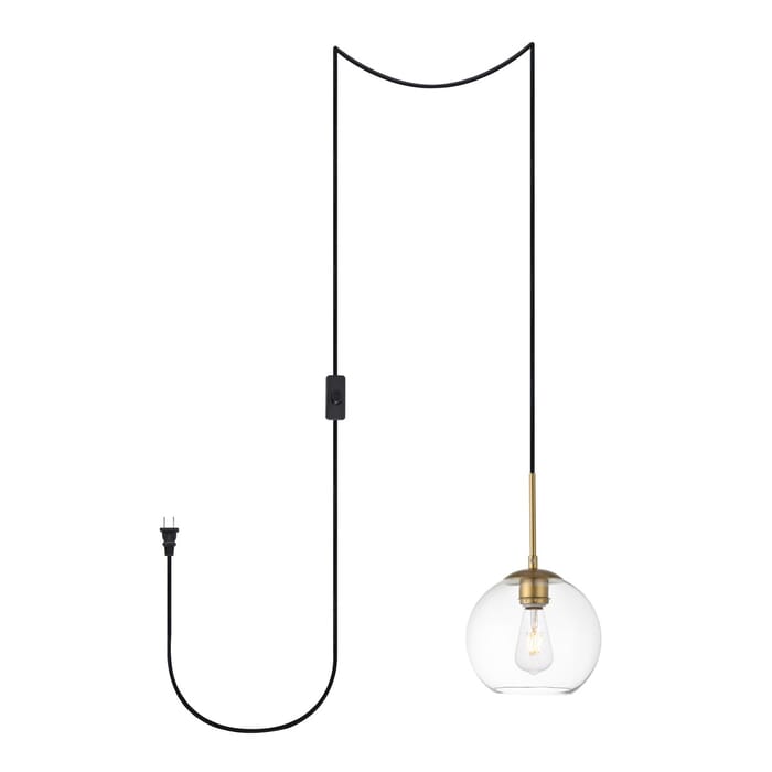 Baxter 1-Light Plug in Pendant in Brass Baxter 1-Light Plug in Pendant in Brass