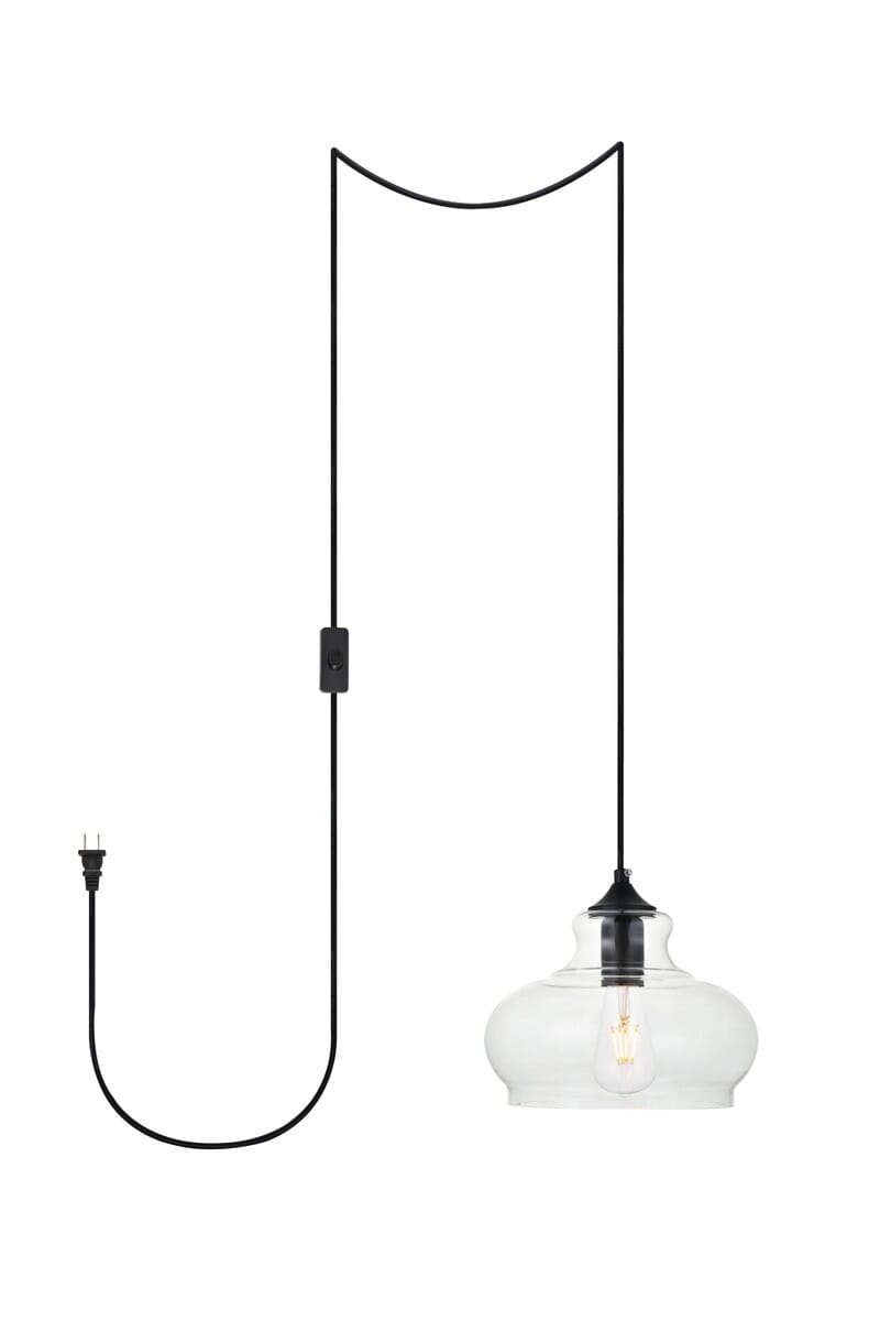 Destry 1-Light Plug in Pendant in Black