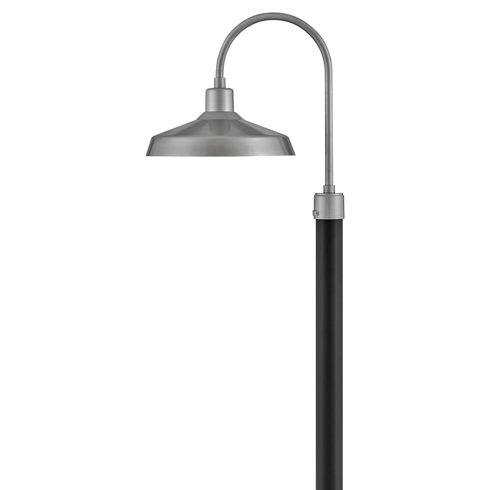 Antique Brushed Aluminum LED Post Top or Pier Mount Lantern from the Forge Collection