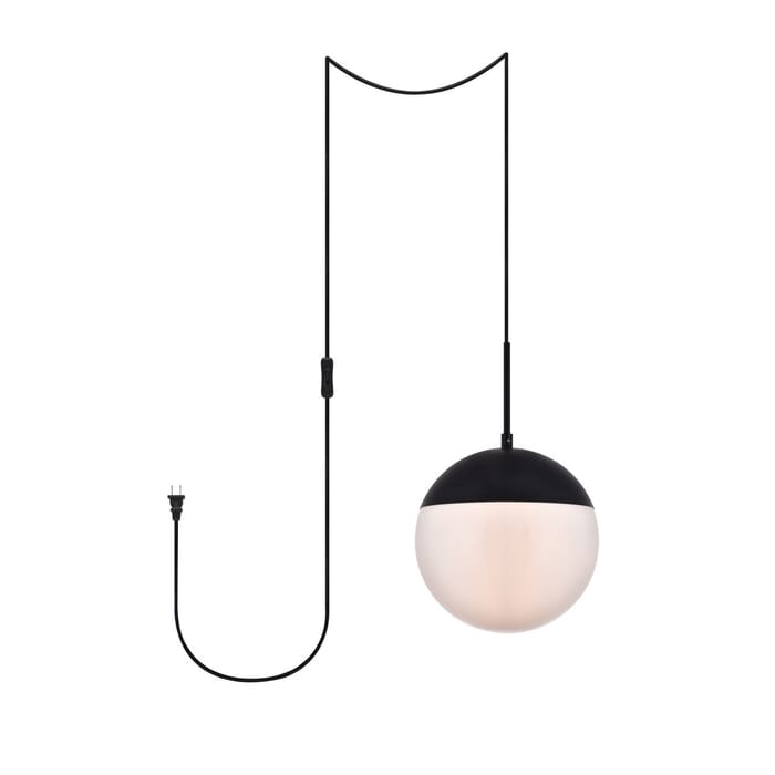 Eclipse 1-Light Plug in Pendant in Black Eclipse 1-Light Plug in Pendant in Black