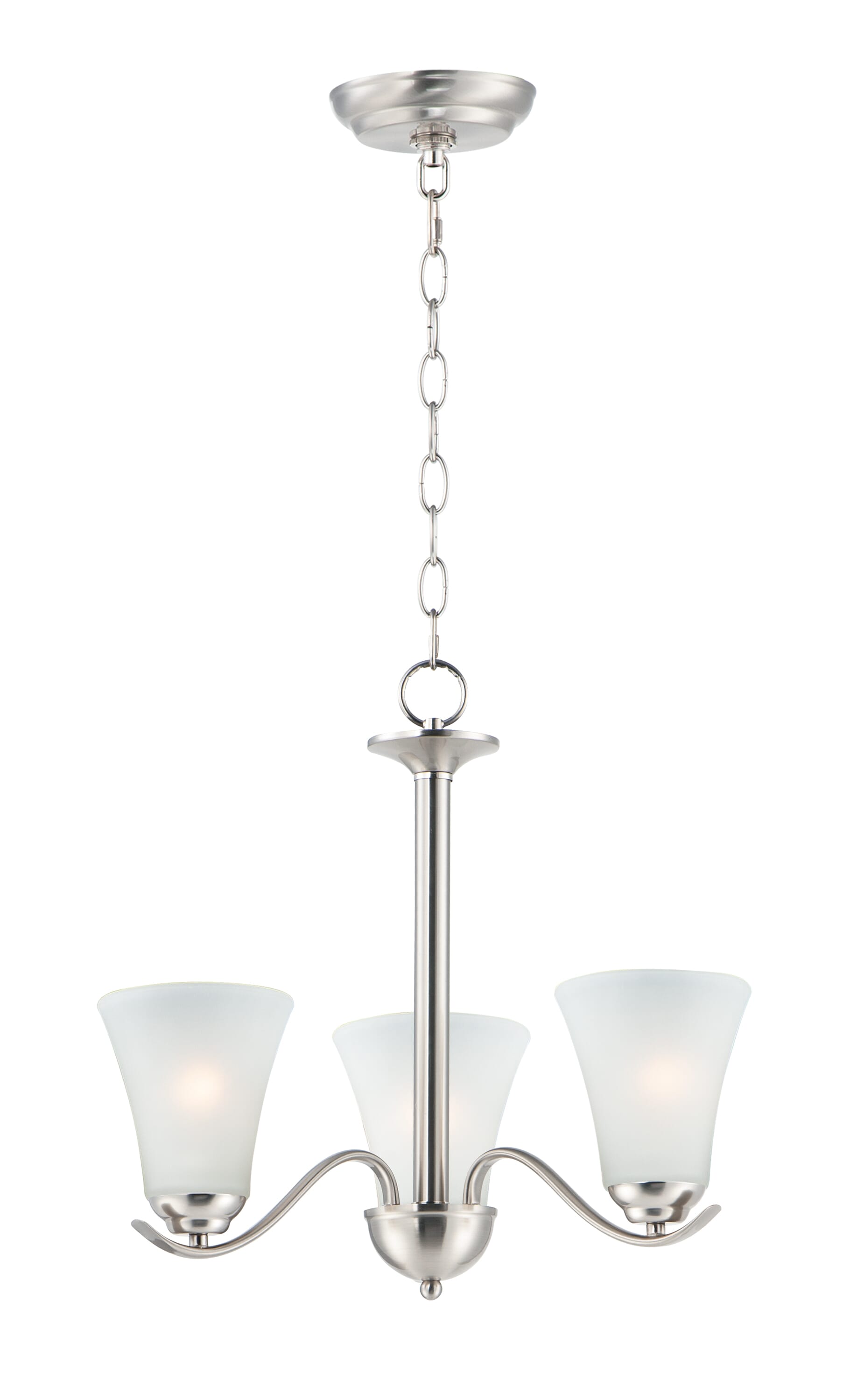 Maxim Vital 3-Light Transitional Chandelier in Satin Nickel