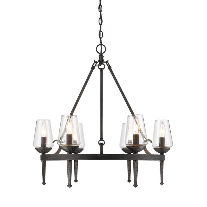 Golden Marcellis 6-Light Chandelier in Dark Natural Iron Golden Marcellis 6-Light Chandelier in Dark Natural Iron