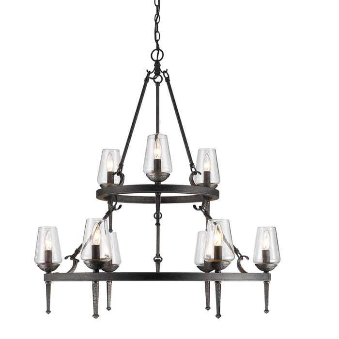 Golden Marcellis 9-Light Chandelier in Dark Natural Iron Golden Marcellis 9-Light Chandelier in Dark Natural Iron
